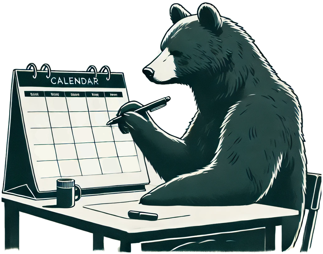 bear with a calendar