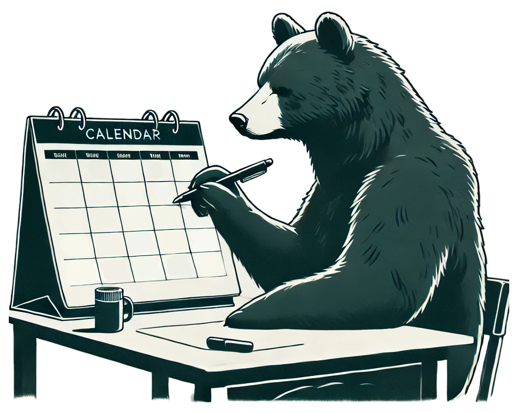 bear with a calendar