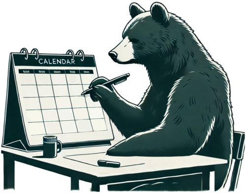 bear with a calendar