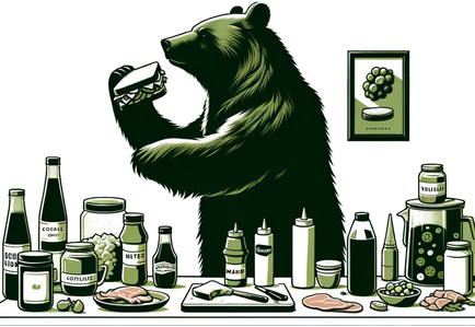bear eating a sandwich
