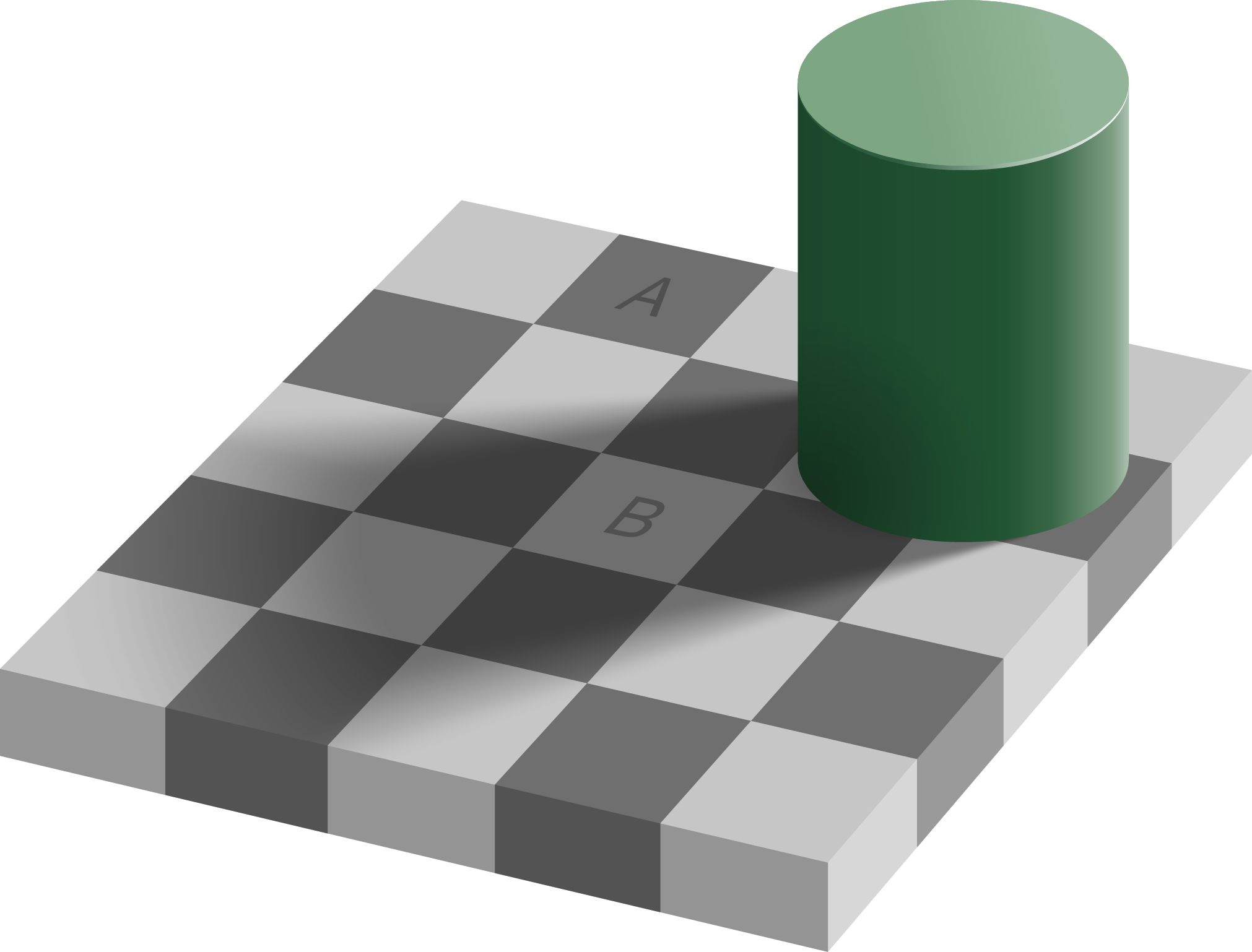 Checkboard shadow illusion