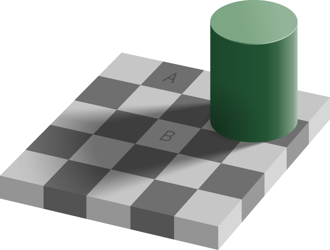 Checkboard shadow illusion