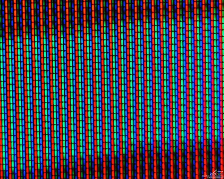 RGB pixels on a TV screen
