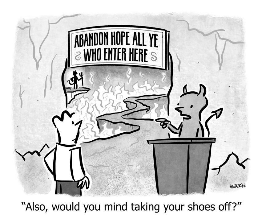 take shoes off hell?searchid=45102&search query=devil