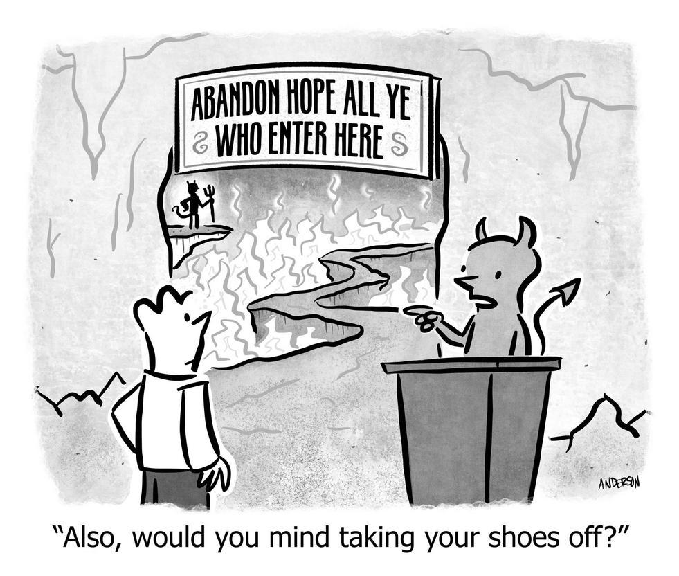 take shoes off hell?searchid=45102&search query=devil