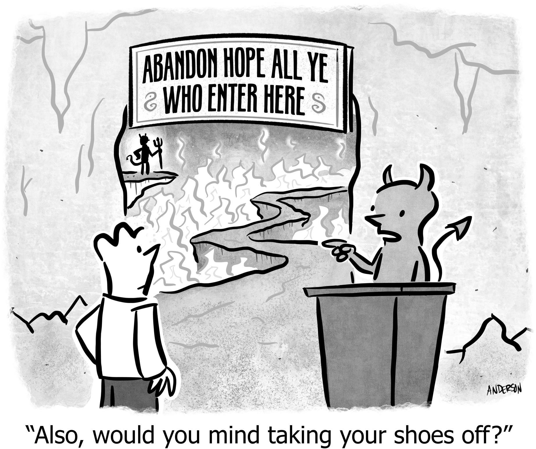 take shoes off hell?searchid=45102&search query=devil