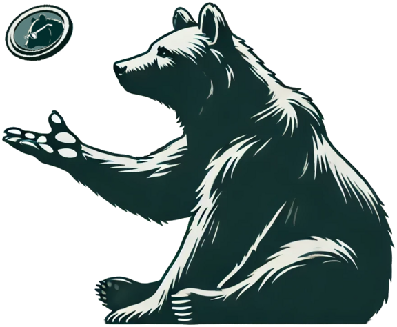 bear flipping a coin