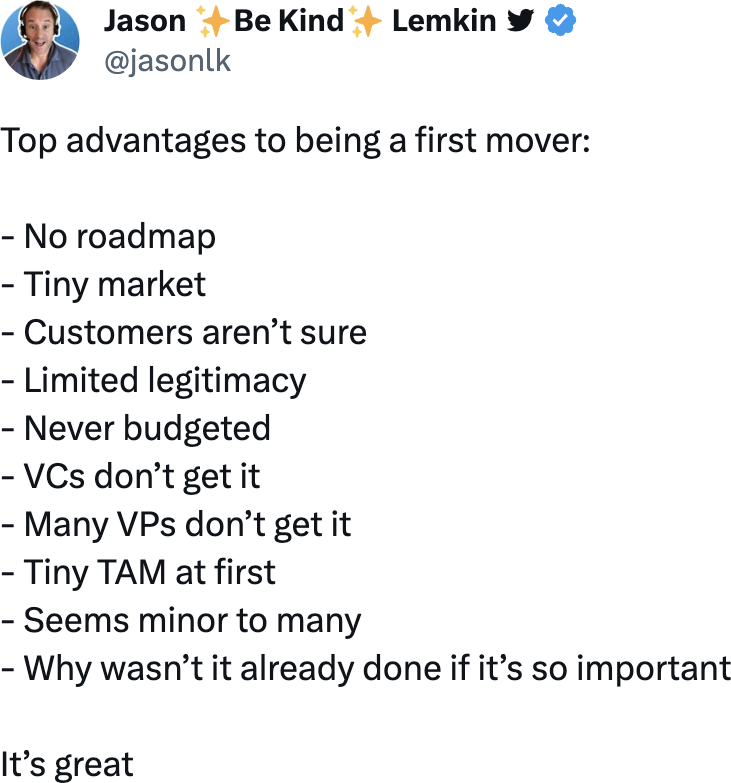 Why being a first mover is disadvantageous