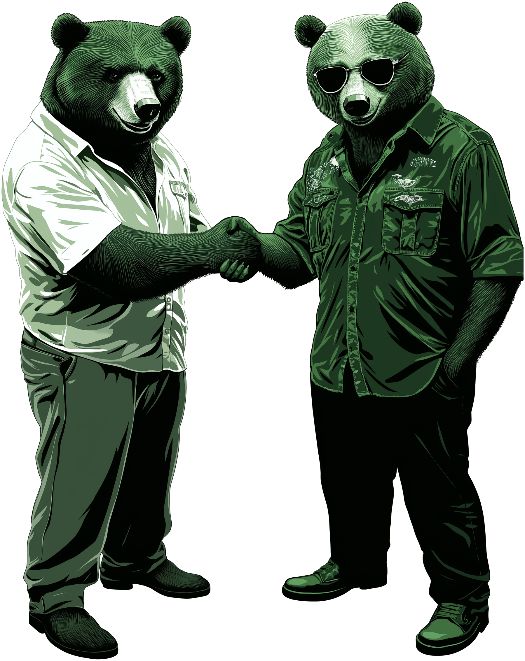 bears shaking hands