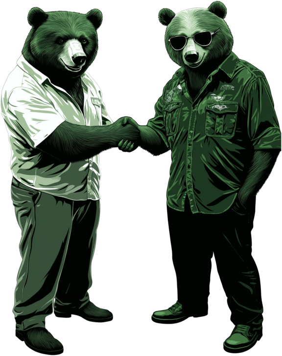 bears shaking hands