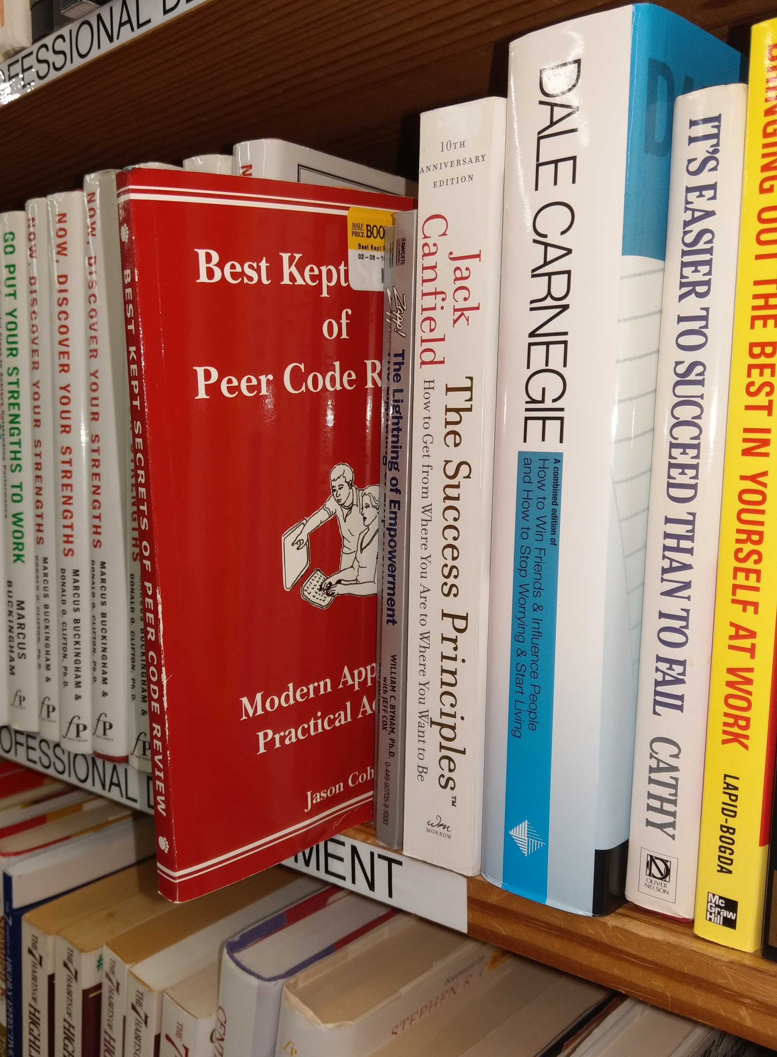 my book "Best Kept Secrets of Peer Code Review" on the shelf at a used book store