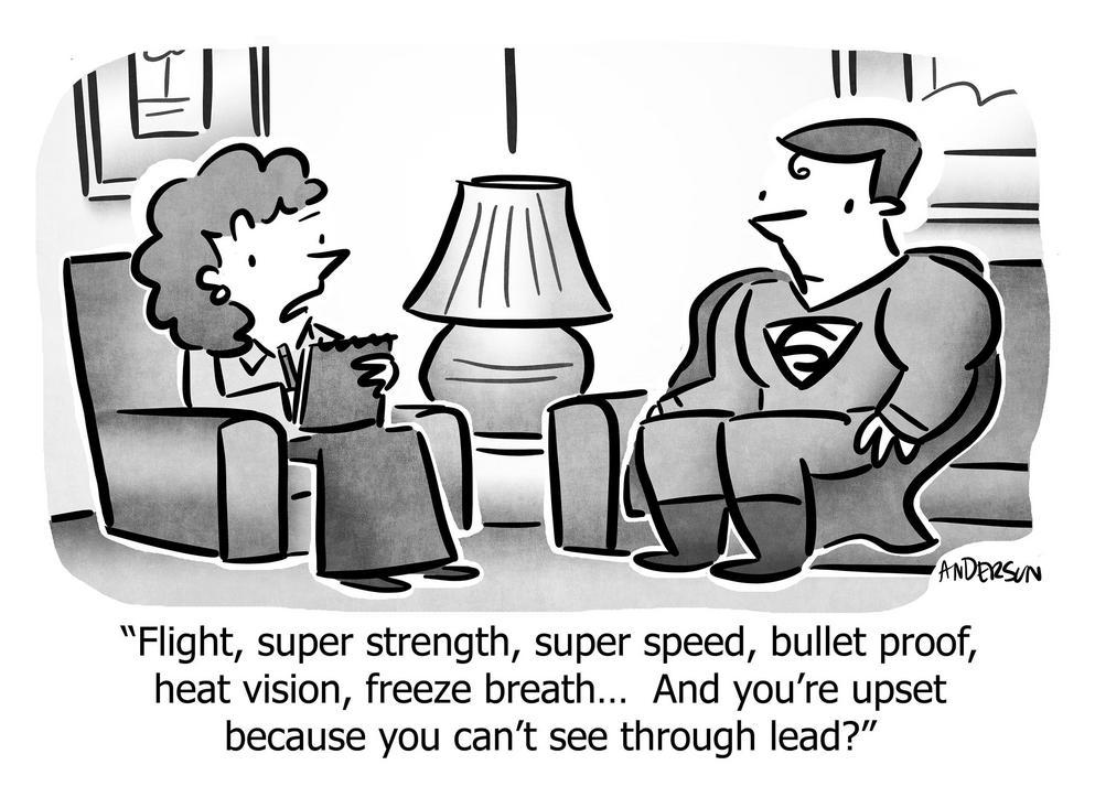 superman psychiatry upset cant see through lead