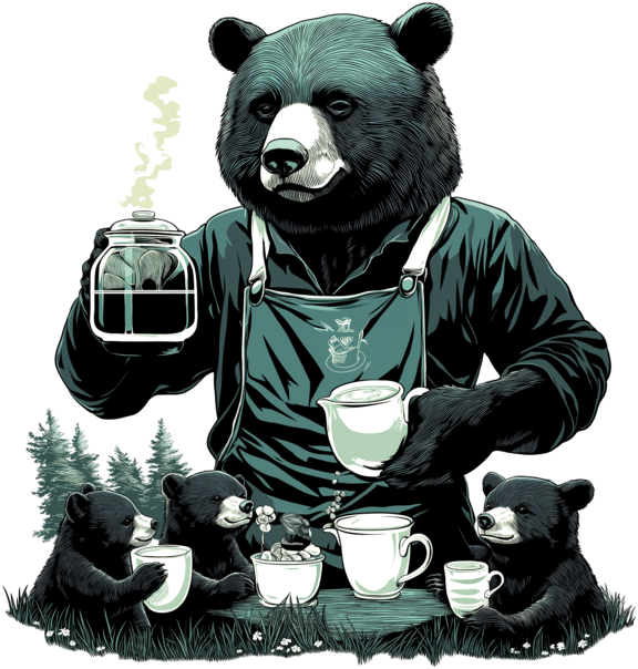 Bear serving tea