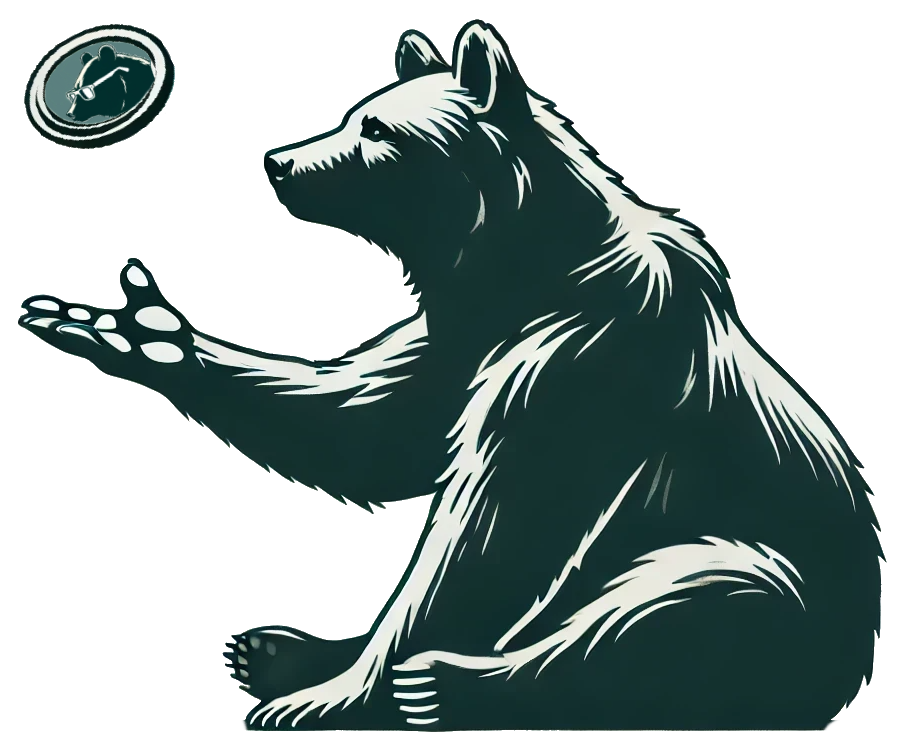 bear flipping a coin