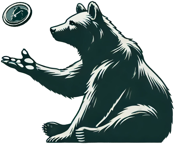 bear flipping a coin