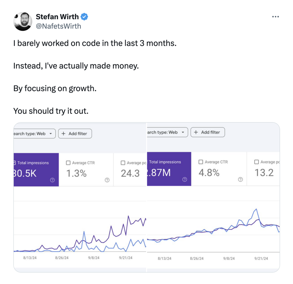 Focus on growth instead of coding