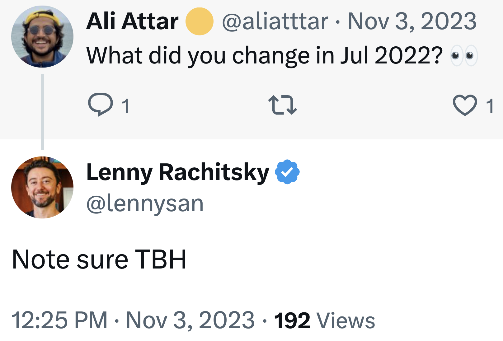 Q: What did you change in Jul 2022? / A: Not sure TBH