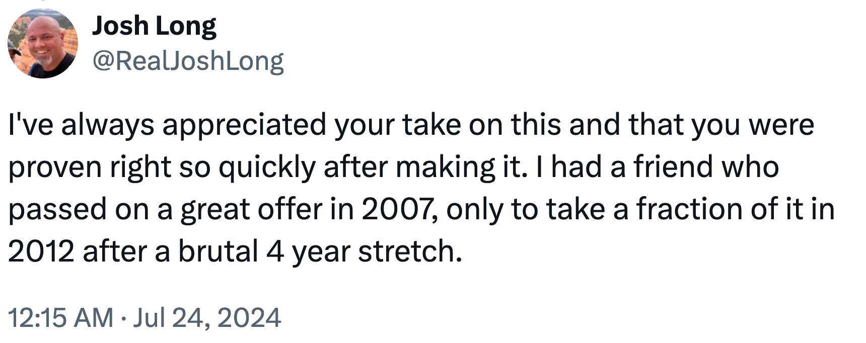 founder didn't take a deal in 2007, then sold for a fraction in 2012