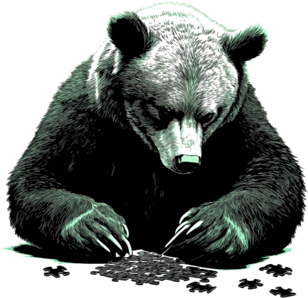 bear doing a puzzle