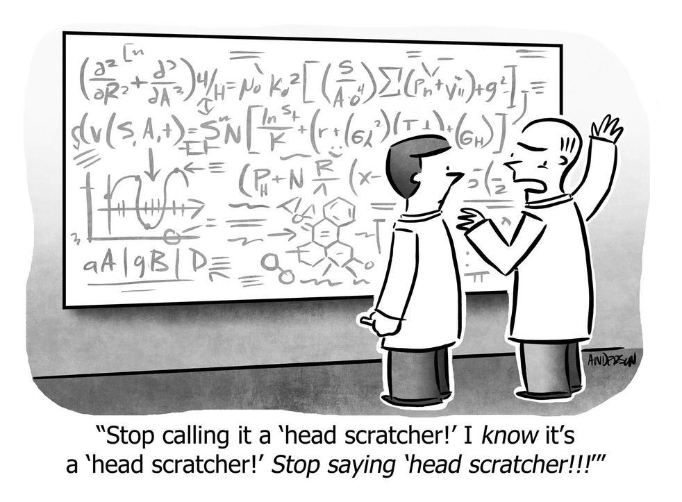 Stop calling it a 'head scratcher!' I know it's a 'head scratcher!' Stop saying 'head scratcher!!!'