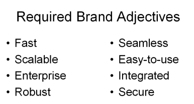 required brand adjectives