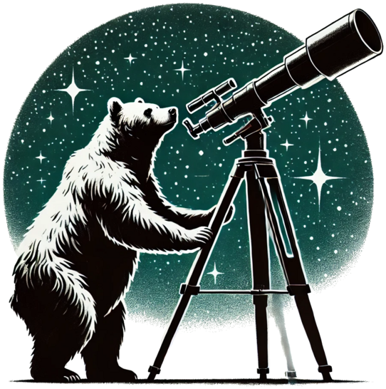 bear with telescope