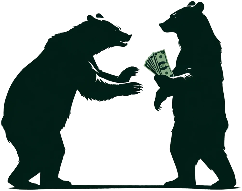 bear giving money
