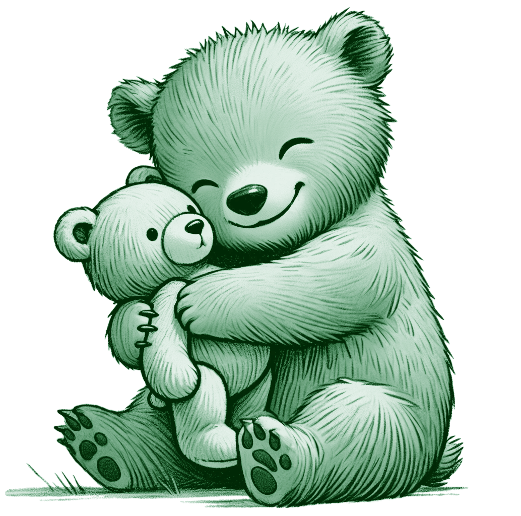 bear loving its baby bear
