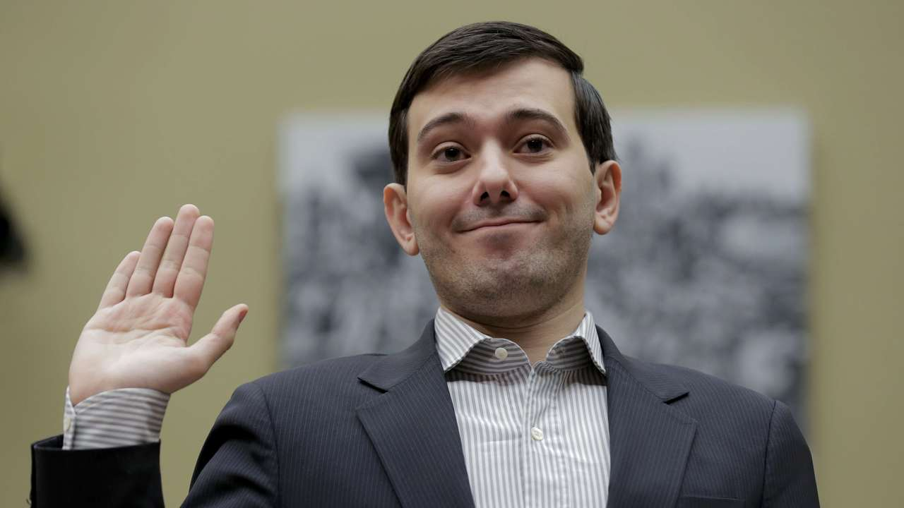 Martin Shkreli testifying before congress on a hearing on drug prices, before calling lawmakers "imbeciles"